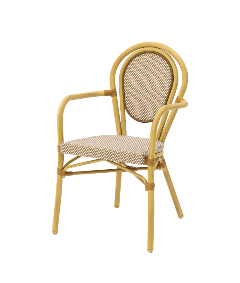 Lauko kėdė Riccardo Arm TX.0377 – ruda ir smėlio